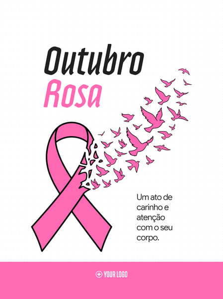 OUTUBRO ROSA SAÚDE E PREVENÇÃO SOCIAL MEDIA FLYER PSD EDITÁVEL