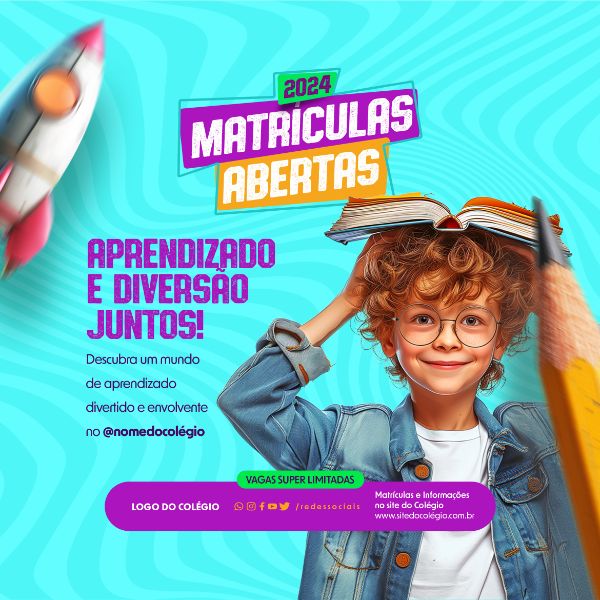 FEED - CAMPANHA - VOLTA ÀS AULAS 2024 - APRENDIZADO E DIVERSÃO JUNTOS