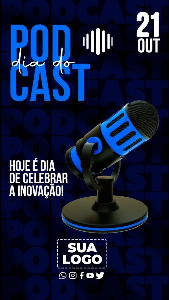 DIA DO PODCAST SOCIAL MEDIA STORIES EDITÁVEL