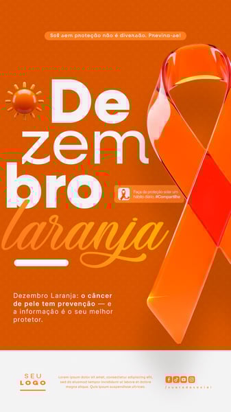 DEZEMBRO LARANJA MÊS DE CONSCIENTIZAÇÃO SOBRE O CÂNCER DE PELE STORY SOCIAL MEDIA PSD EDITÁVEL (8)
