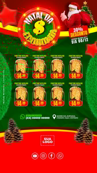 ENCARTE NATAL DA ECONOMIA REDES SOCIAIS EDITÁVEL STORIES