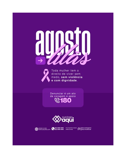 Social Media Campanha Agosto Lilás