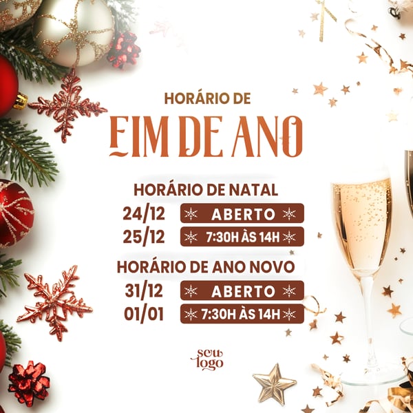 HORÁRIO DE NATAL E FIM DE ANO