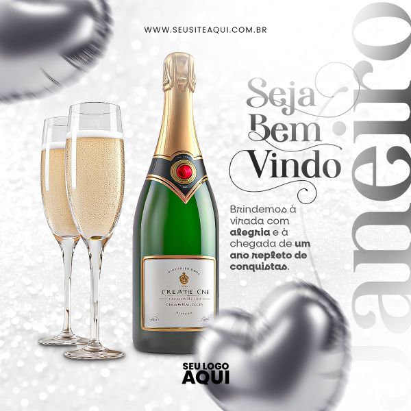 FEED | SEJA BEM VINDO JANEIRO | BEM VINDO 2024 | FELIZ ANO NOVO| PSD EDITÁVEL