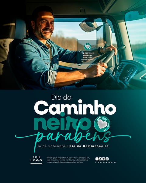 DIA DO CAMINHONEIRO 16 DE SETEMBRO SOCIAL MEDIA PSD EDITÁVEL 2