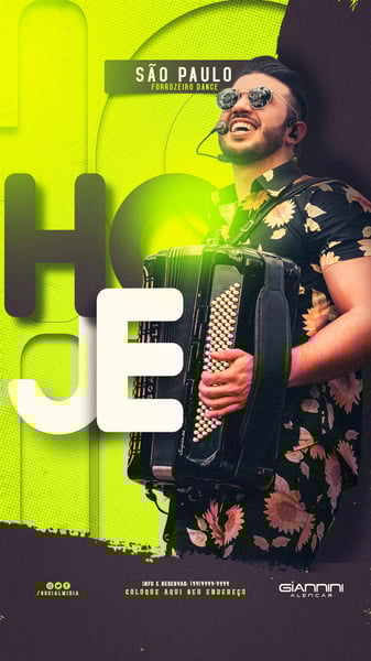 FLYER ARTISTA AGENDA DE SHOWS HOJE STORIES