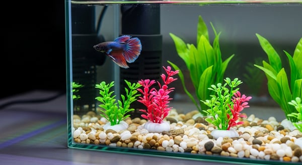 PEIXE BETTA EM AQUÁRIO COLORIDO 2