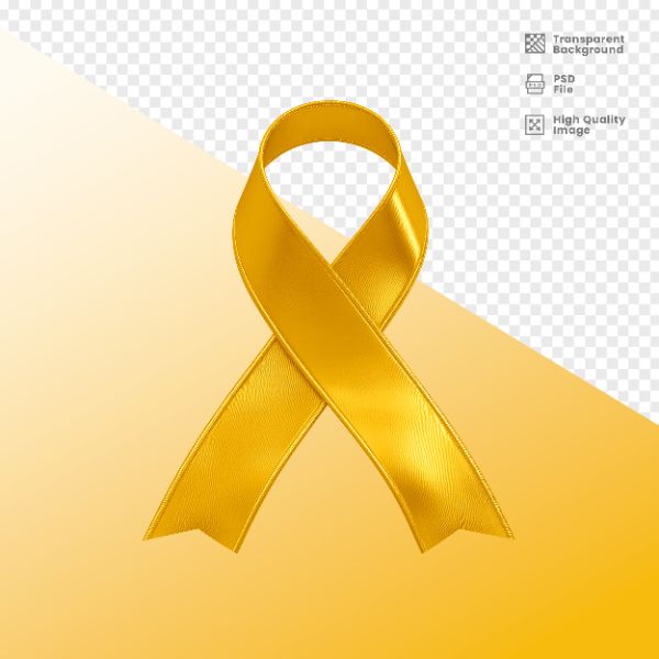 ELEMENTO 3D PARA COMPOSIÇÃO FITA AMARELA LUTA CONTRA O CÂNCER