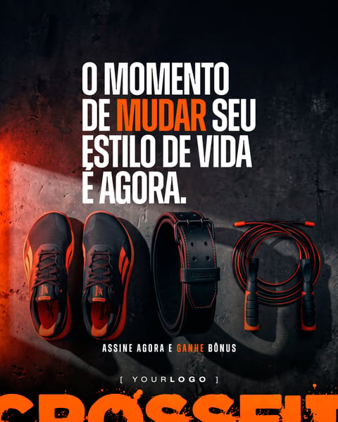 MUDAR SEU ESTILO DE VIDA CROSSFIT SOCIAL MEDIA PSD EDITÁVEL