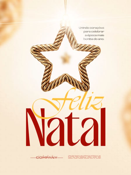 NATAL ESTRELA DE OURO ELEGANTE SOCIAL MEDIA FLYER PSD EDITÁVEL