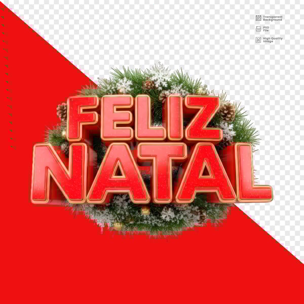 SELO 3D FELIZ NATAL PSD EDITÁVEL