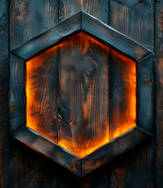 ESCUDO DE MADEIRA - COM FOGO