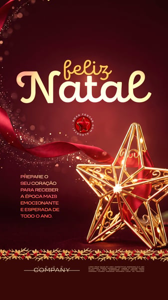 Feliz Natal Arte de Boas Festas Social Media Flyer PSD Editável story