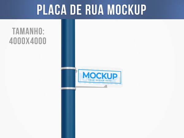 PLACA DE RUA MOCKUP DIREÇÃO GPS URBANO SINALIZAÇÃO PÚBLICO VEÍCULO PSD