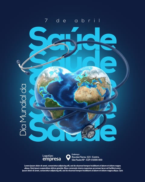 Dia Mundial da Saúde 7 de Abril PSD Editável