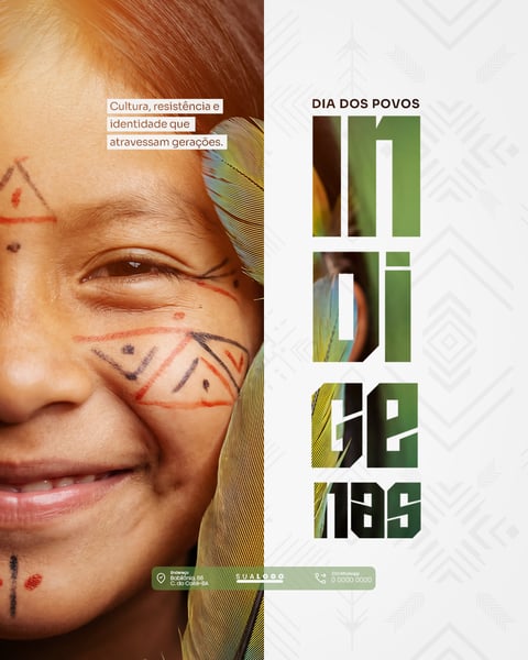 DIA DOS POVOS INDÍGENAS DIA DO ÍNDIO 19 DE ABRIL PSD EDITÁVEL