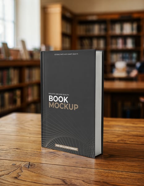 LIVRO DE CAPA DURA PSD EDITÁVEL MOCKUP