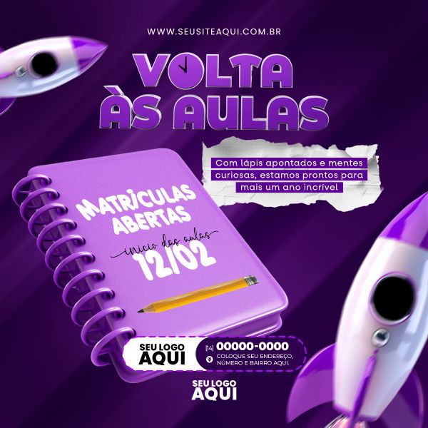 VOLTA ÀS AULAS | MATRÍCULAS ABERTAS | ESCOLA | PSD EDITÁVEL
