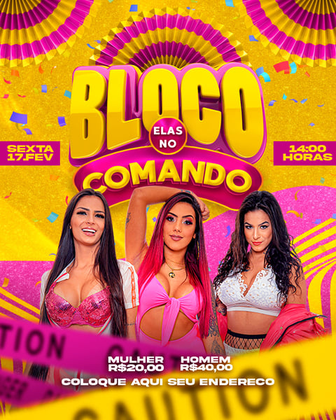 FLYER EVENTO BLOCO ELAS NO COMANDO FEED