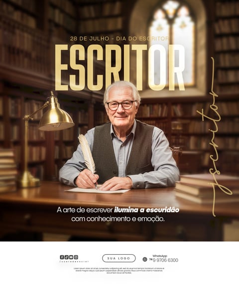 25 DE JULHO - DIA DO ESCRITOR - FLYER SOCIAL MEDIA PSD EDITÁVEL 7