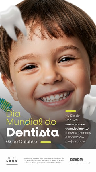 DIA MUNDIAL DO DENTISTA 03 DE OUTUBRO STORY SOCIAL MEDIA PSD EDITÁVEL 1