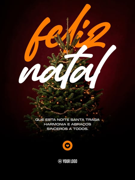 Feliz Natal com Árvore Iluminada Social Media Flyer PSD Editável