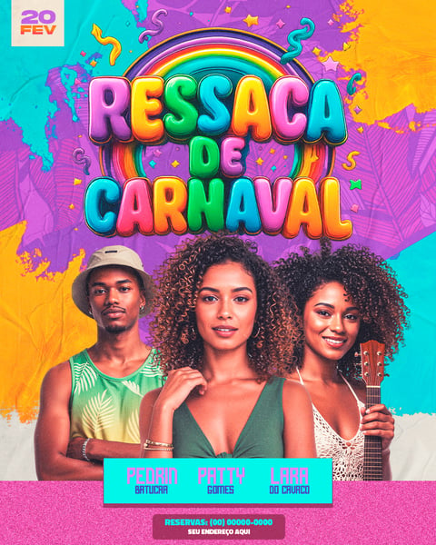 FLYER PARA EVENTOS RESSACA DE CARNAVAL FEED