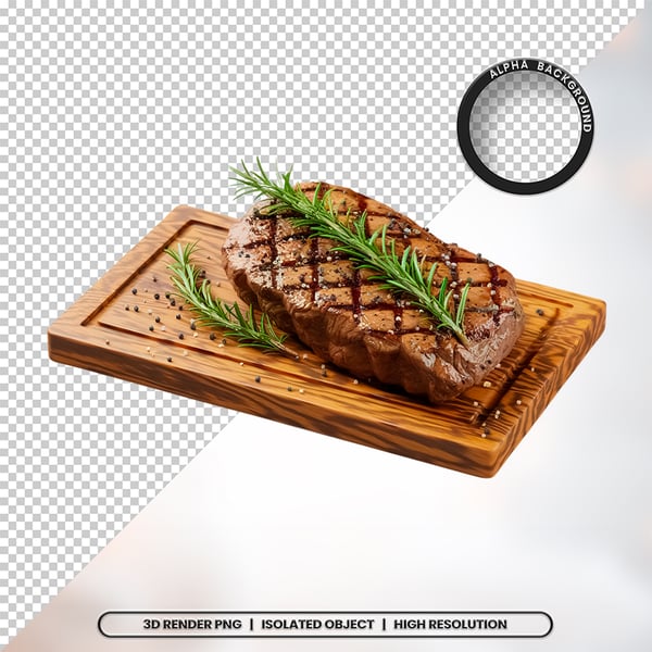 3D RENDER CARNE BIFE ELEMENTO ÍCONE PSD PNG 2