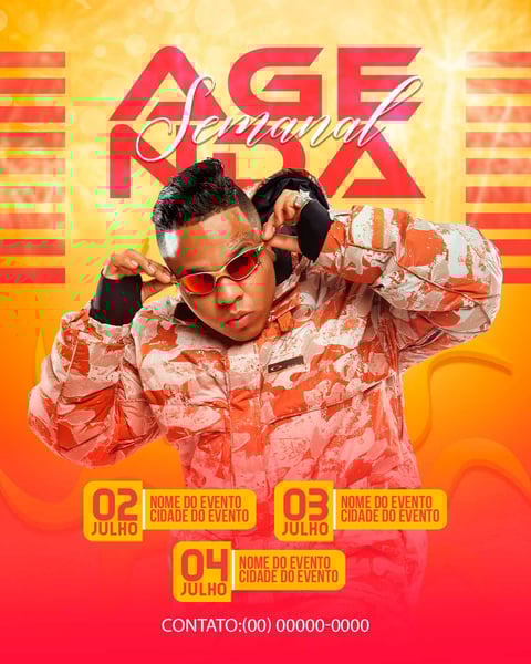 FLYER ARTISTA AGENDA DE SHOWS SEMANAL FEED