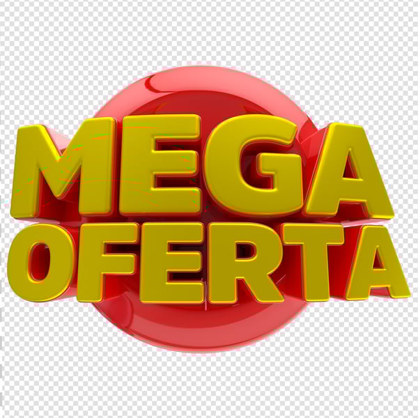 SELO 3D SUPERMERCADO MEGA OFERTA PNG