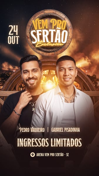 FLYER VEM PRO SERTÃO EXCLUSIVE STORIES PSD EDITÁVEL