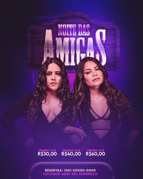 FLYER EVENTO NOITE DAS AMIGAS FEED