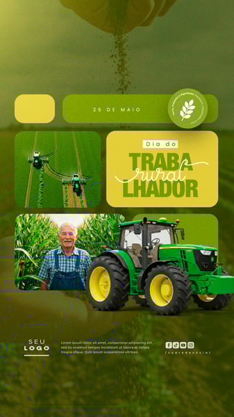 DIA DO TRABALHADOR RURAL 25 DE MAIO SOCIAL MEDIA EDITÁVEL STORY