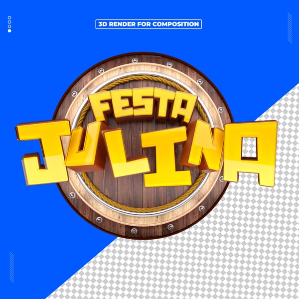SELO 3D FESTA JULINA DATA COMEMORATIVA BRASIL