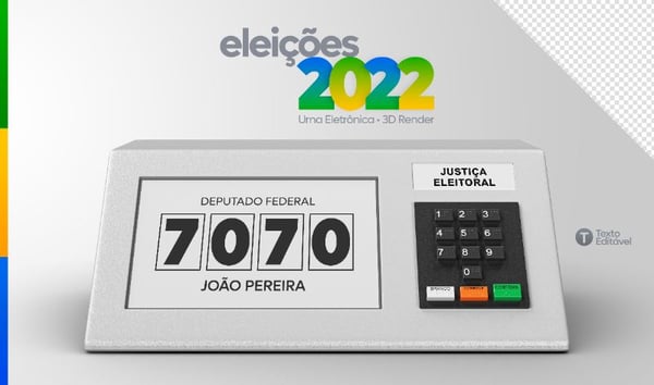 MOCKUP URNA ELETRÔNICA ELEIÇÕES BRASIL ELEMENTO 3D