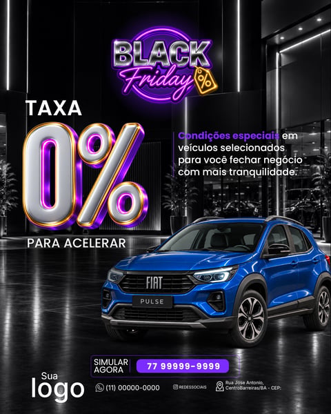 BLACK FRIDAY CONCESSIONÁRIA DE CARROS SOCIAL MEDIA PSD EDITÁVEL 1