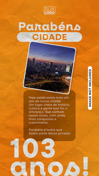 POST REDE SOCIAL STORIE ANIVERSARIO DA CIDADE