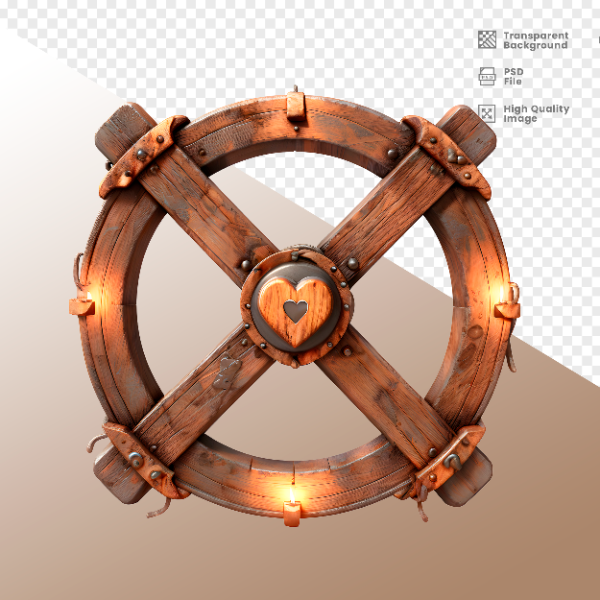 CÍRCULO DE MADEIRA COM LUZ - ELEMENTO 3D PARA COMPOSIÇÃO - WOOD