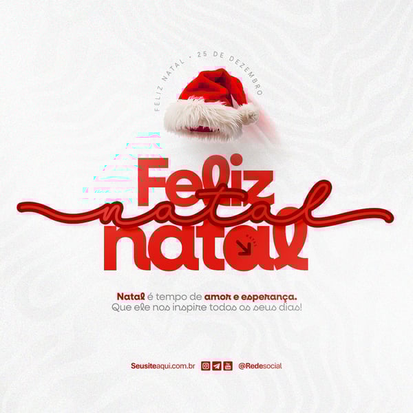 FELIZ NATAL 25 DE DEZEMBRO SOCIAL MEDIA PSD EDITÁVEL