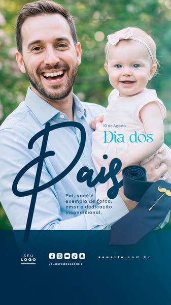 DIA DOS PAIS AGOSTO SOCIAL MEDIA POST EDITÁVEL STORY
