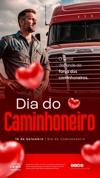 DIA DO CAMINHONEIRO 16 DE SETEMBRO SOCIAL MEDIA PSD EDITÁVEL STORY 13