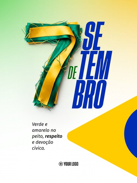 7 de Setembro INDEPENDÊNCIA DO BRASIL SOCIAL MEDIA FLYER PSD EDITÁVEL