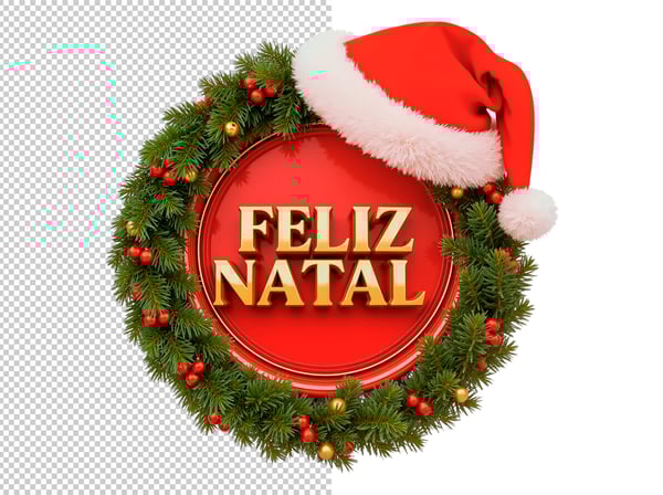 SELO 3D FELIZ NATAL EM PNG