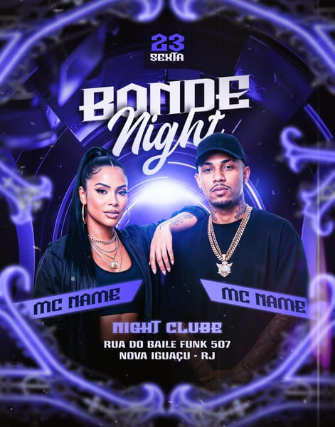 FLYER DE FUNK BONDE NIGHT PSD