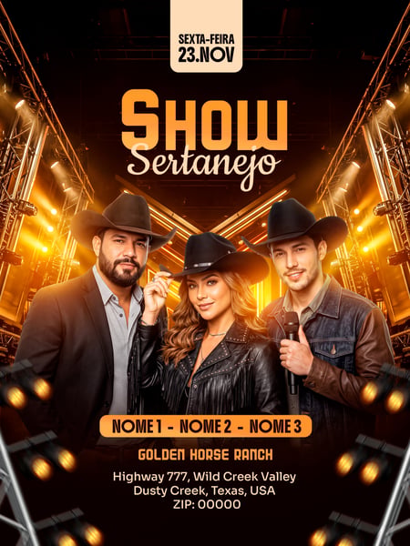 FLYER SHOW SERTANEJO PSD TEMPLATE