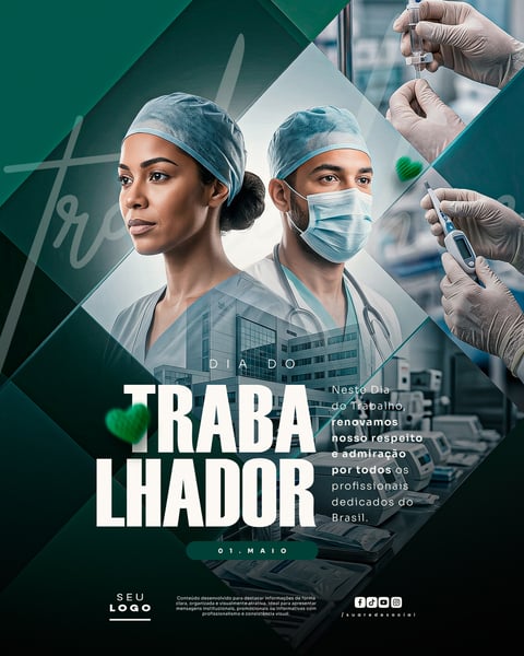DIA DO TRABALHADOR 01 DE MAIO SOCIAL MEDIA PSD EDITÁVEL 2