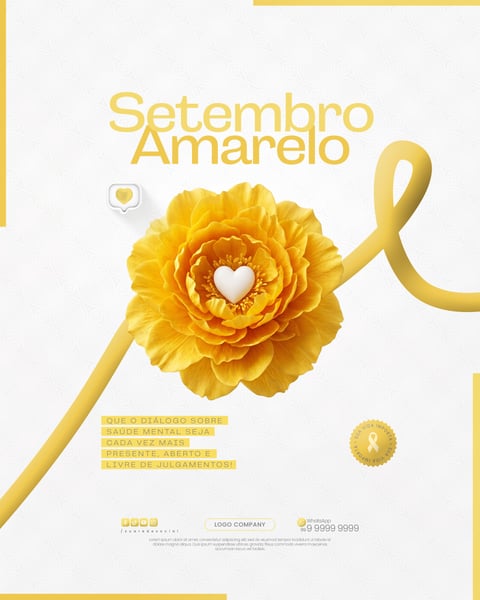 SETEMBRO AMARELO CONSCIENTIZAÇÃO E RESPEITO SOCIAL MEDIA PSD EDITÁVEL 2