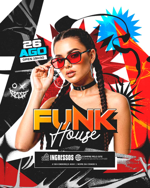 FLYER ARTISTAS E EVENTOS FUNK HOUSE