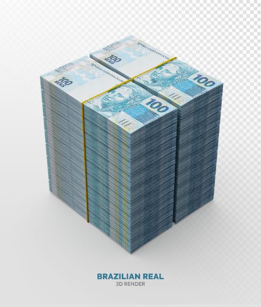 NOTAS DE 100 REAIS ELEMENTO 3D REALISTA