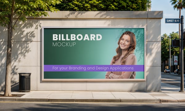 ANÚNCIO DE PUBLICIDADE NA RUA PSD EDITÁVEL MOCKUP